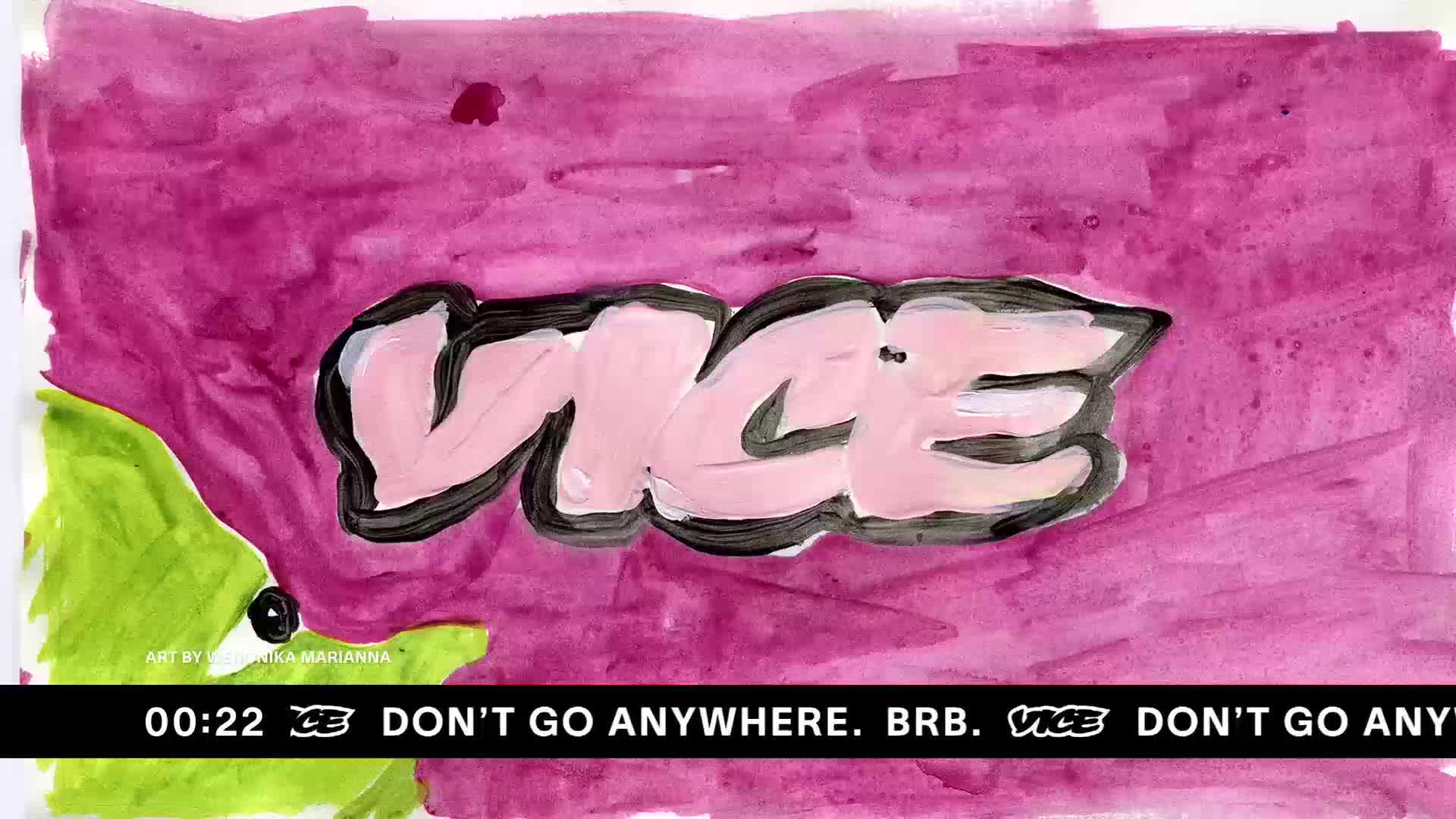 A hand-painted "VICE" logo, in pink with a black outline, sits over a textured magenta background. Below, a black bar with the VICE logo and the words "DON'T...